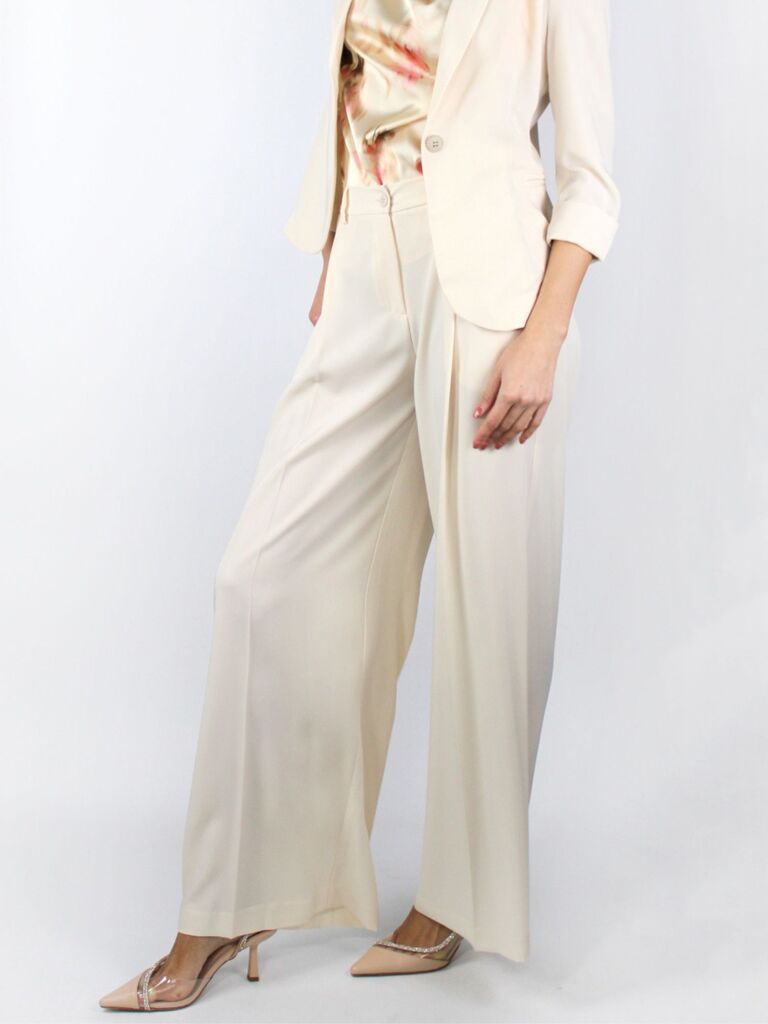 Pantaloni fluido con pinces