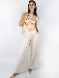 Pantaloni fluido con pinces