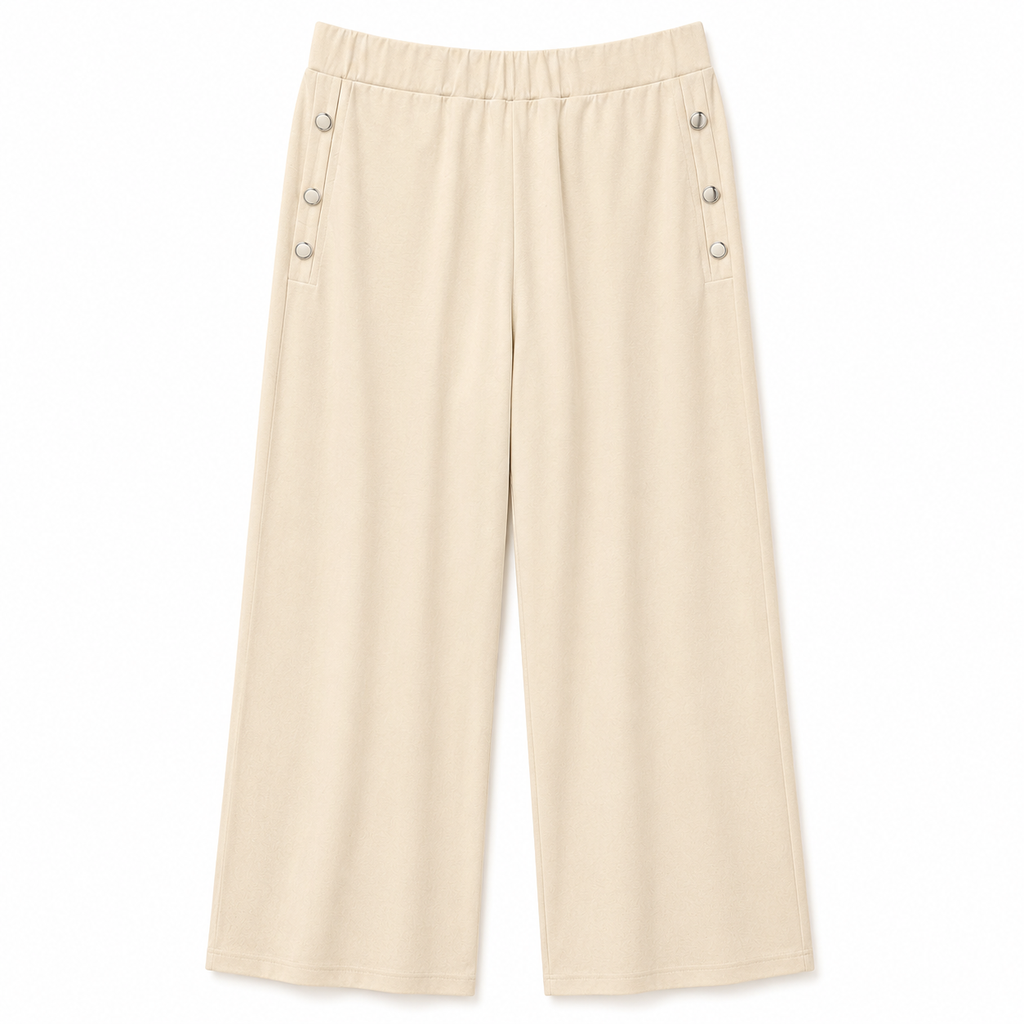Pantaloni cropped con bottoni decorativi