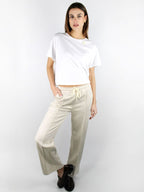 Pantalone con cuciture effetto camoscio