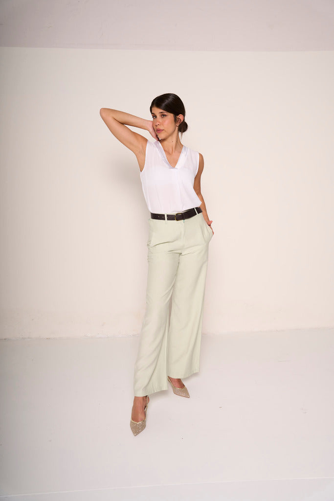 Pantalone palazzo elegante verdone
