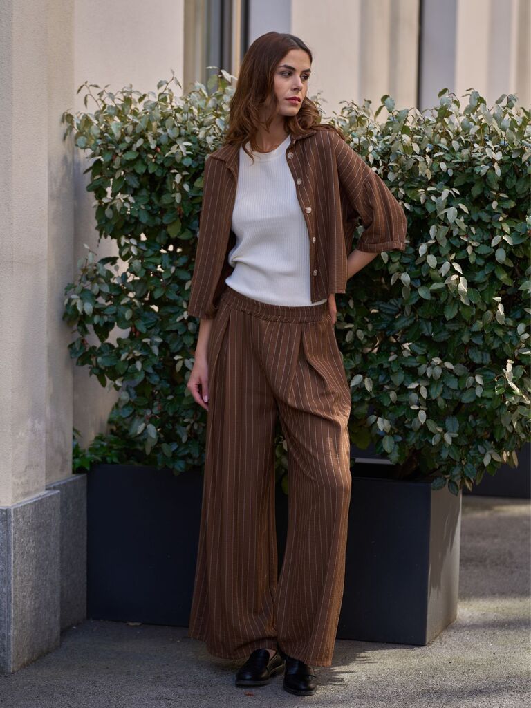 Pantalone a palazzo a righe