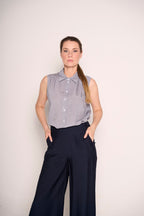Pantaloni a vita alta con gamba ampia
