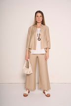 Pantalone a palazzo in misto lino