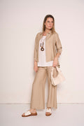 Pantalone a palazzo in misto lino