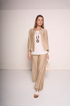 Pantalone a palazzo in misto lino