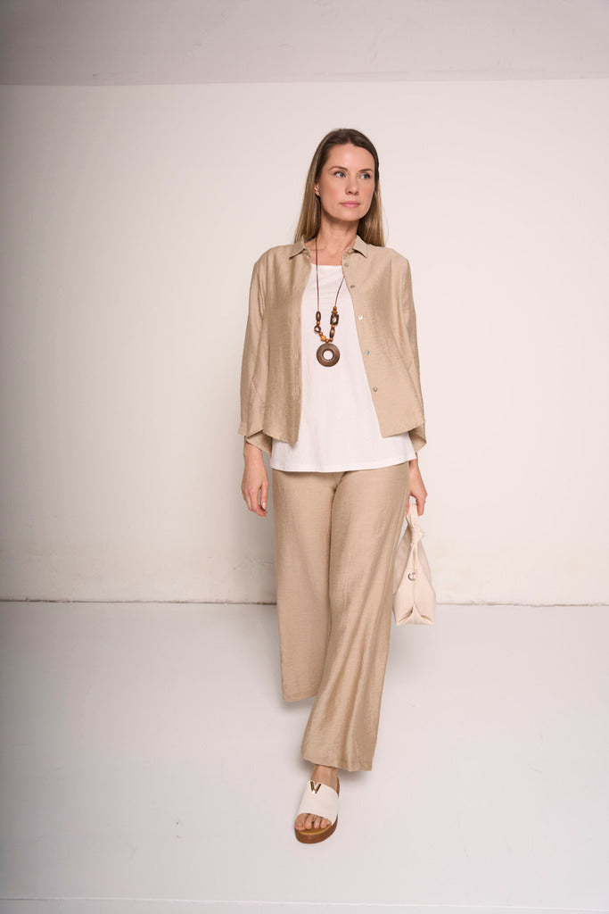 Pantalone a palazzo in misto lino