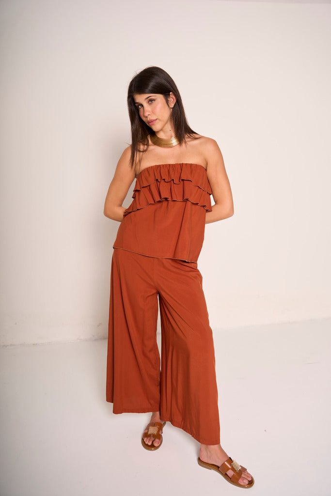 Pantaloni palazzo a vita alta