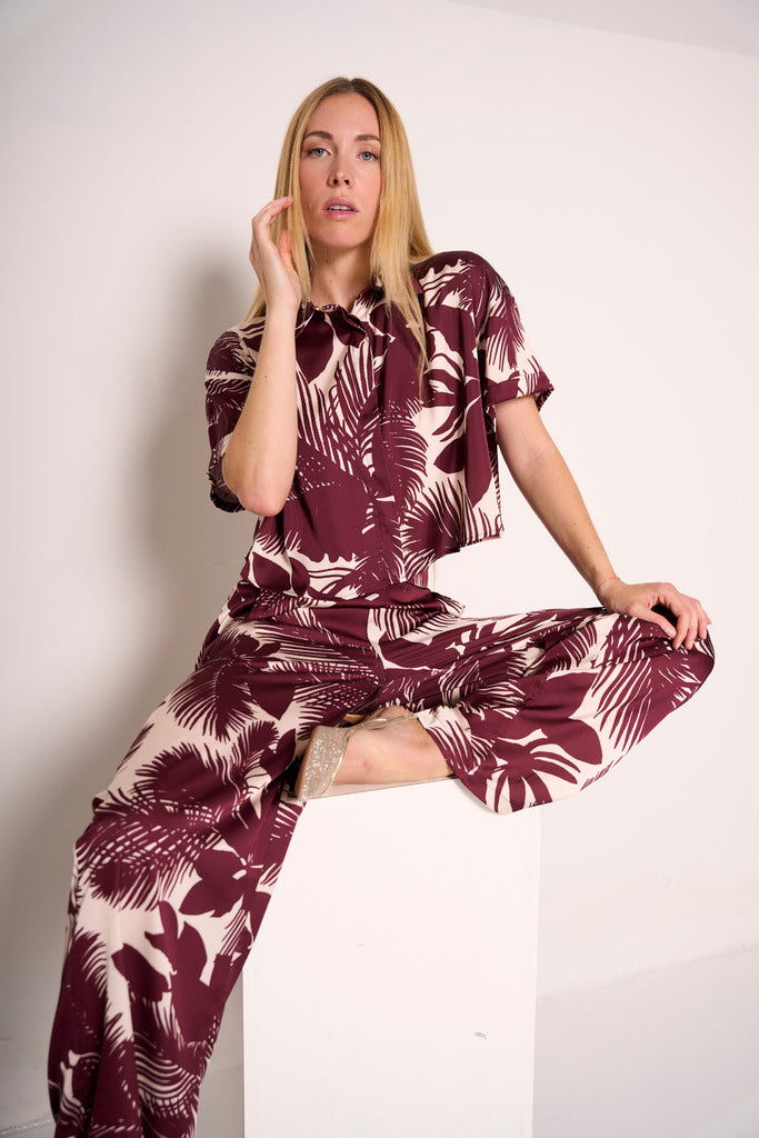 Pantaloni a gamba larga tropical