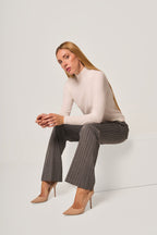 Pantaloni gessati dritti donna