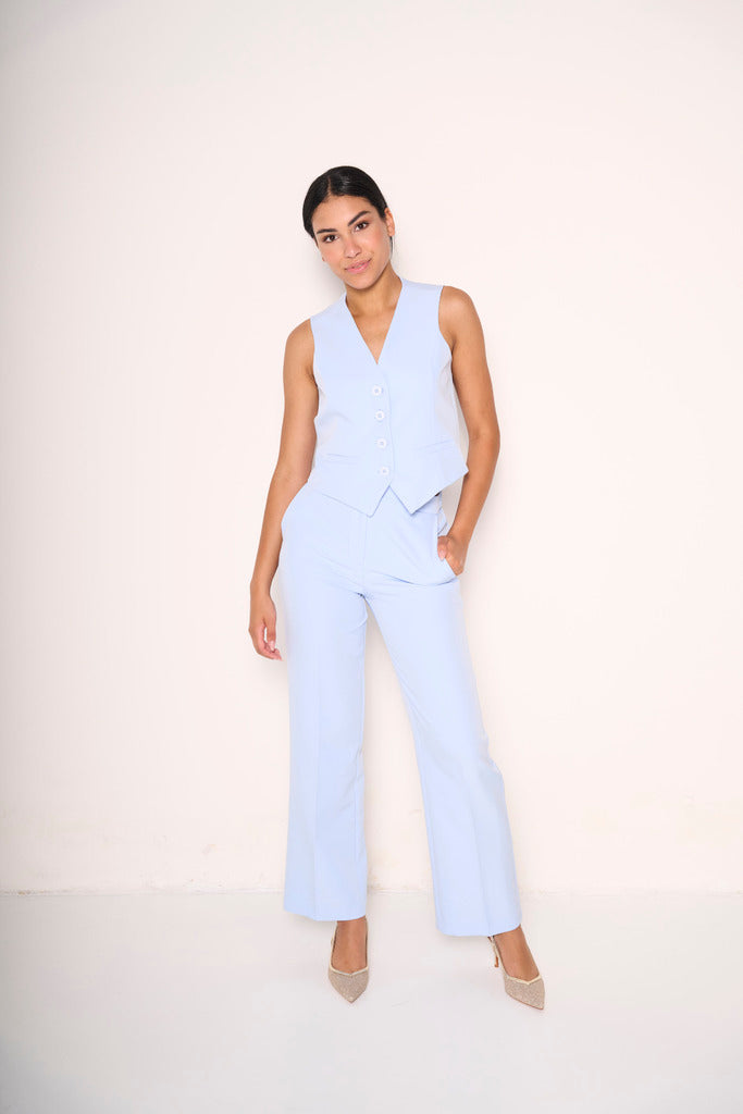 Pantaloni eleganti larghi azzurri