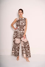 Pantaloni palazzo con fantasia