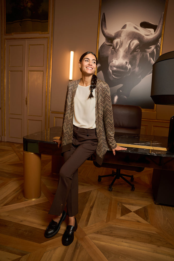 Pantalone dritto con spacco