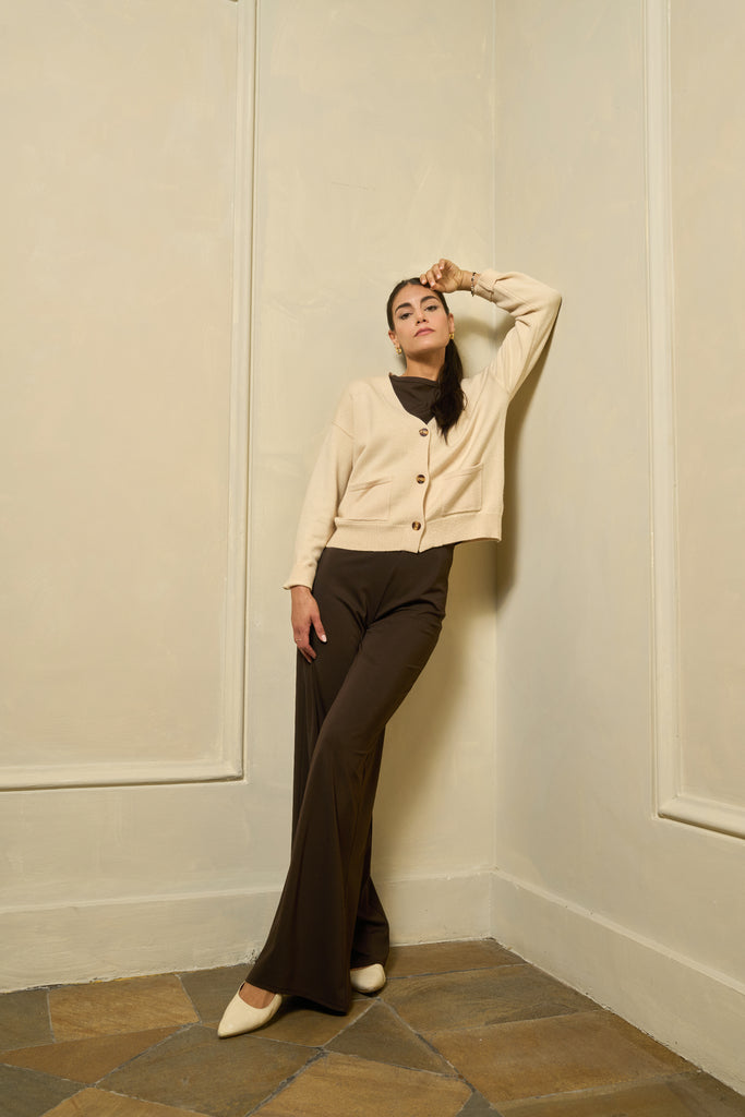 Pantalone in maglia gamba larga