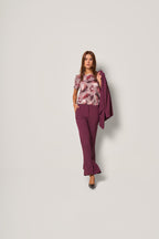 Pantaloni svasati in crêpe donna