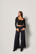 Pantalone palazzo a vita alta donna