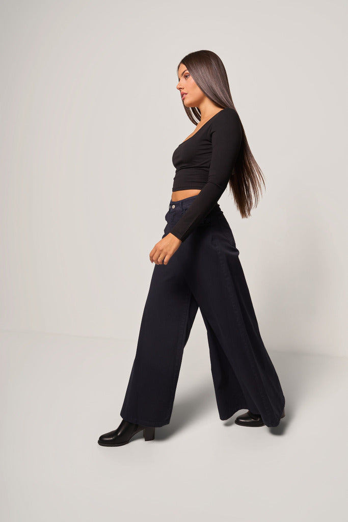 Pantalone palazzo a vita alta donna
