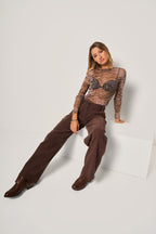 Pantaloni vita alta donna