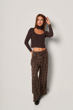 Carica l&#39;immagine nel visualizzatore di Gallery, Pantaloni a palazzo a quadri con cintura
