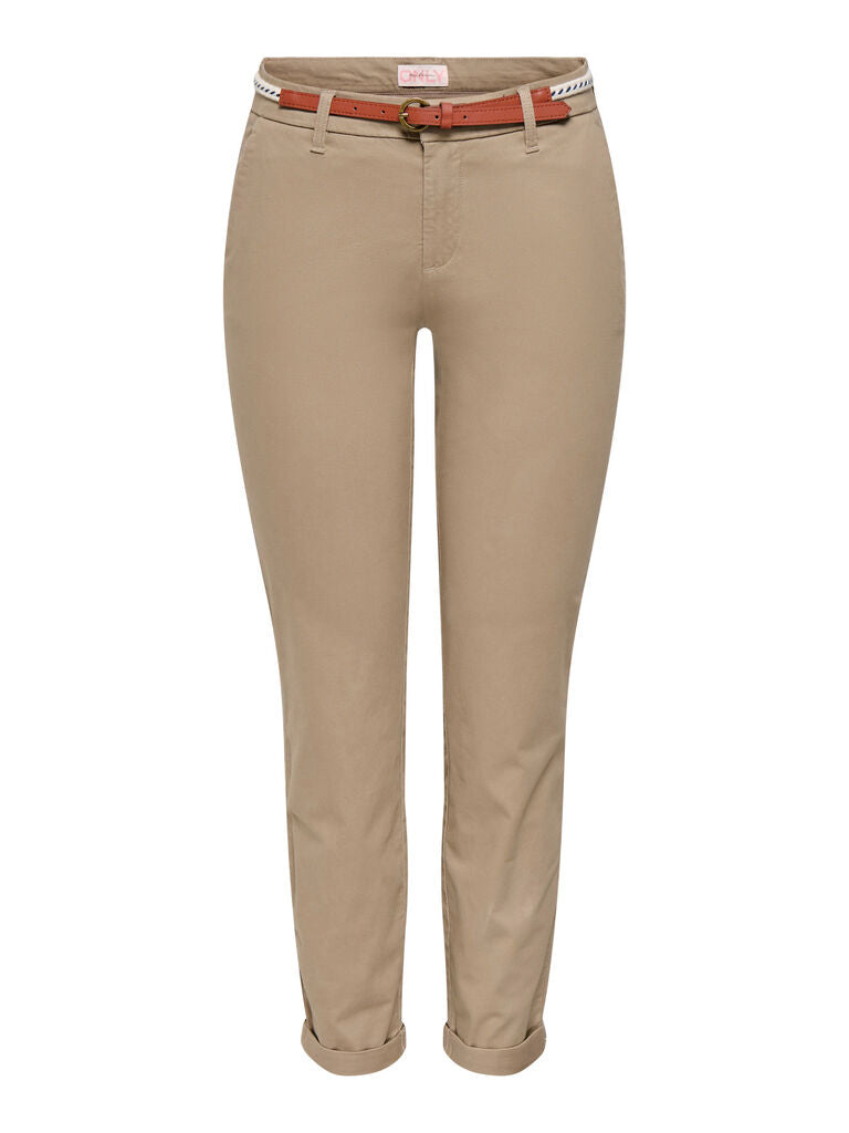 Pantalone chino donna con cintura