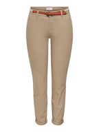 Pantalone chino donna con cintura