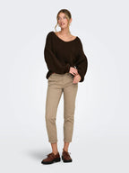 Pantalone chino donna con cintura