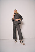 Pantalone Donna Wide Leg con Risvolto