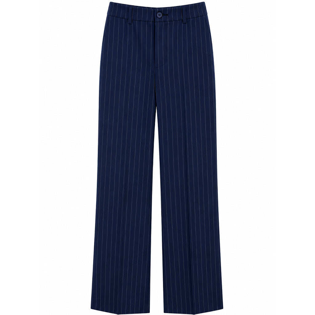 Jeans Gessato Donna a Gamba Larga
