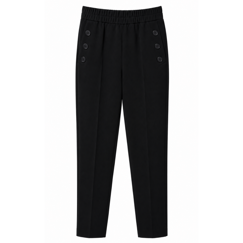 PANTALONI CON BOTTONI APPLICATI