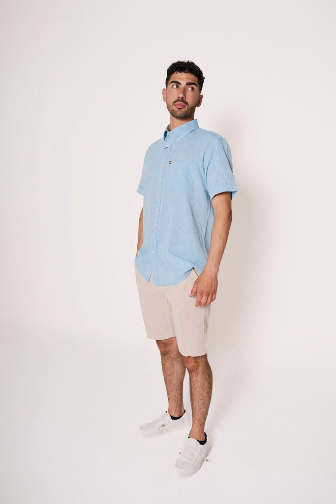 Bermuda in misto lino con coulisse