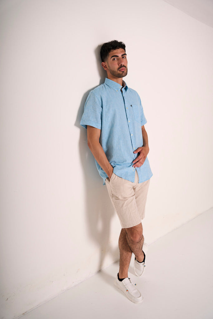Bermuda in misto lino con coulisse