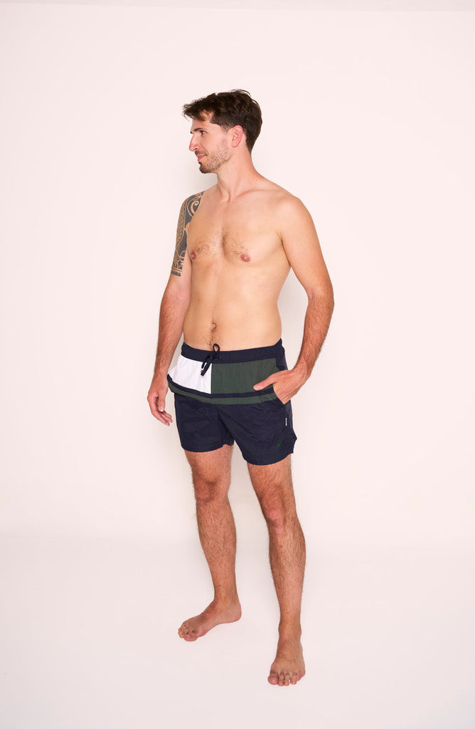 Costume da bagno tricolore Beverly Hills Polo Club con tasche