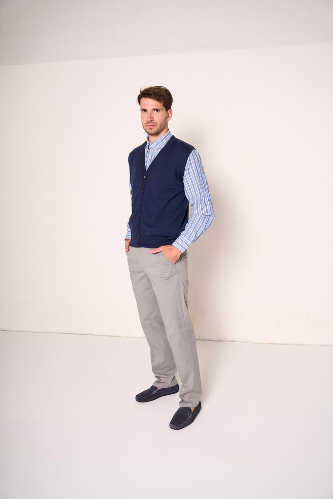 Pantaloni classici uomo con tasche americane