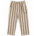 Pantaloni uomo a righe in cotone e lino