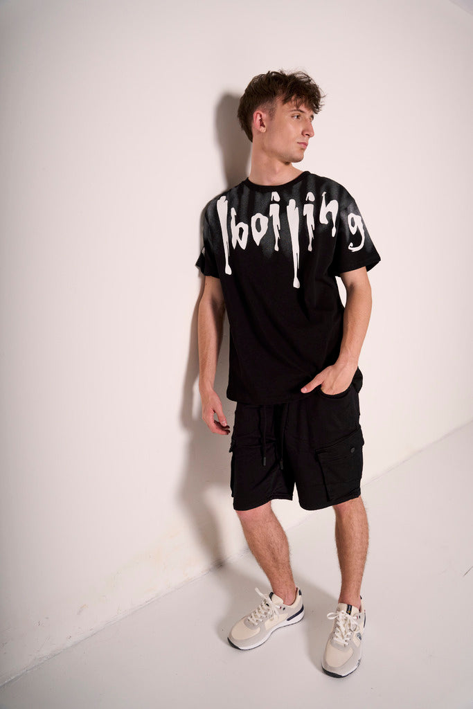 Cargo Shorts neri stile utility