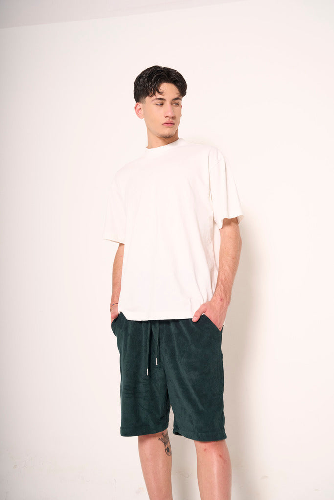 Shorts in ciniglia con coulisse
