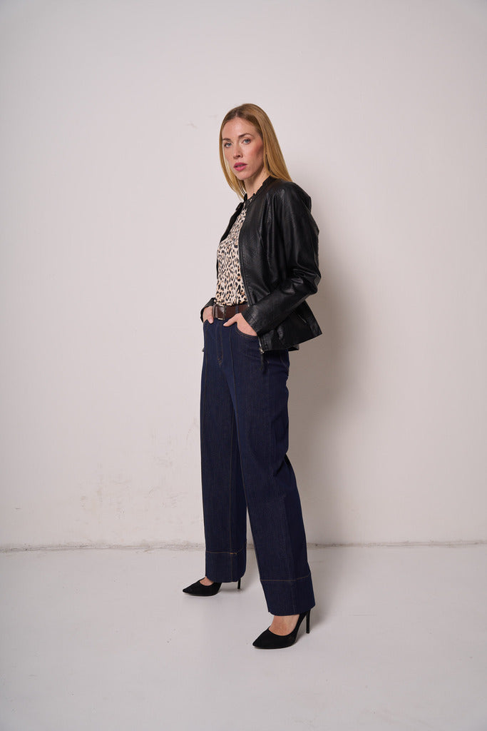 Pantaloni Donna in Denim Gamba Dritta