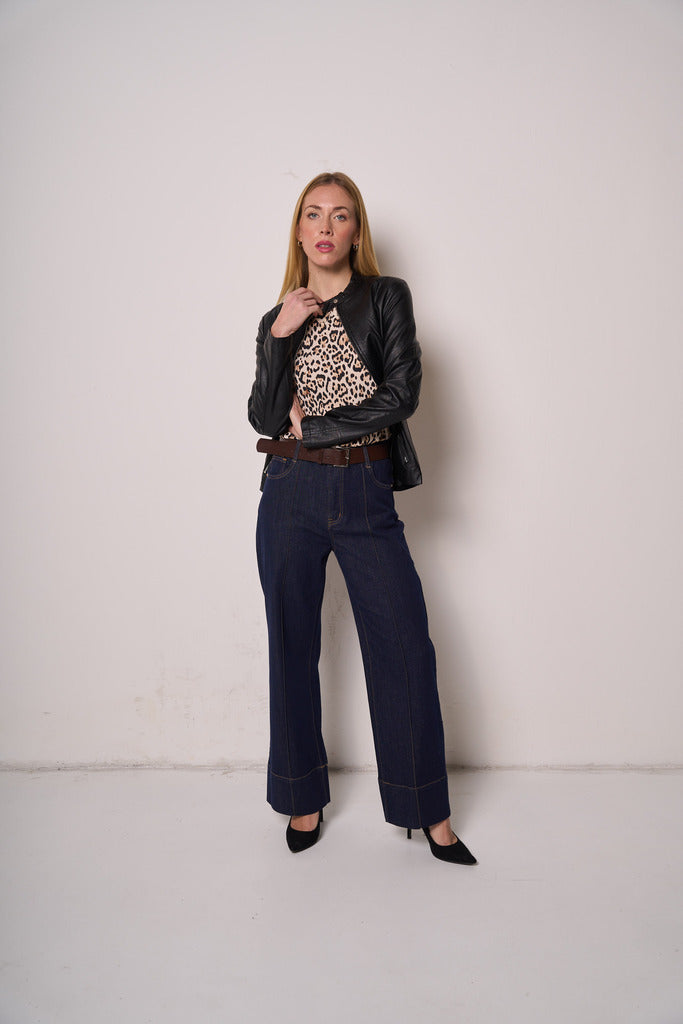 Pantaloni Donna in Denim Gamba Dritta