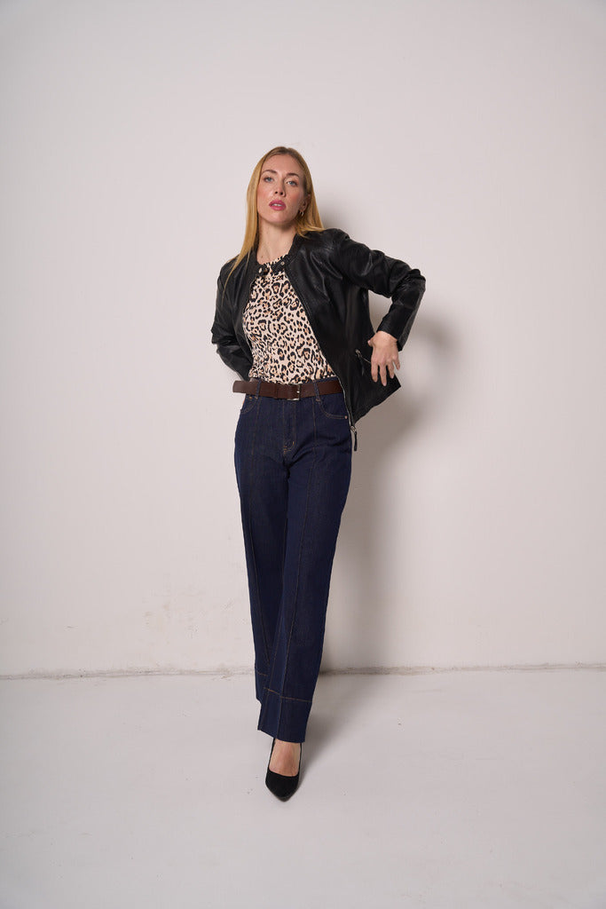 Pantaloni Donna in Denim Gamba Dritta