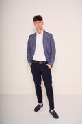 Mocassini uomo in camoscio blu Stile casual raffinato