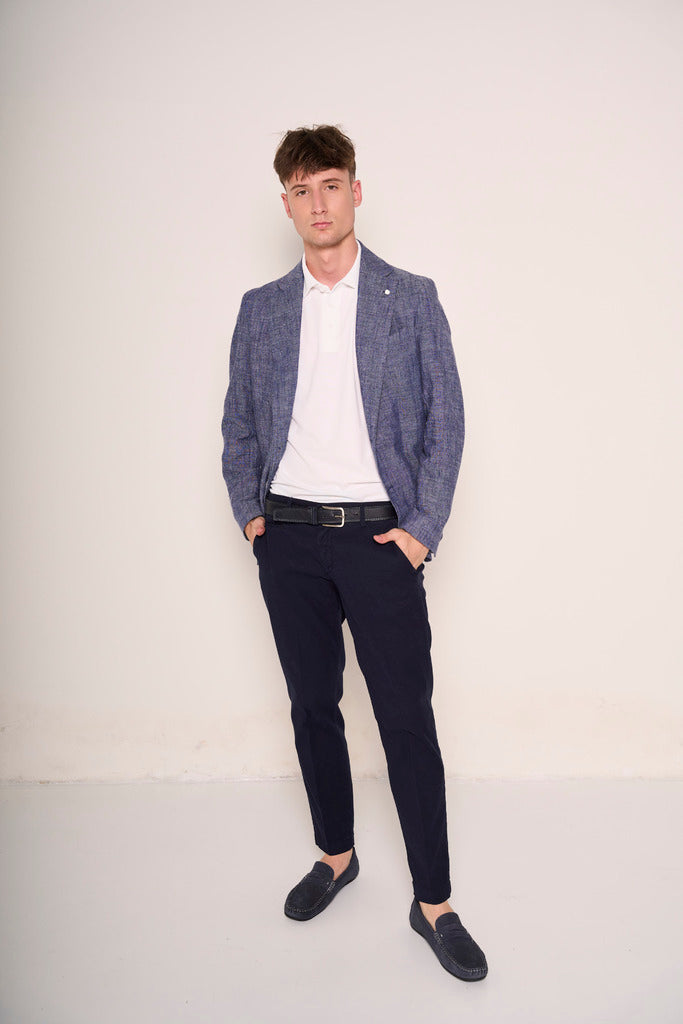 Mocassini uomo in camoscio blu Stile casual raffinato