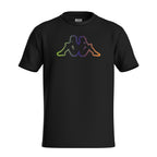 T-shirt Kappa con maxi logo frontale multicolor