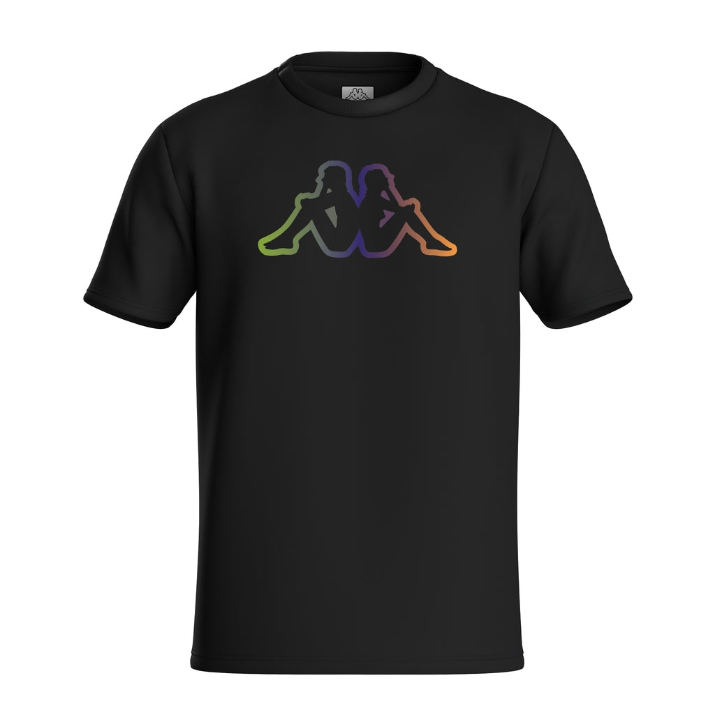 T-shirt Kappa con maxi logo frontale multicolor