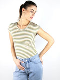Maglietta rigata con filo lurex