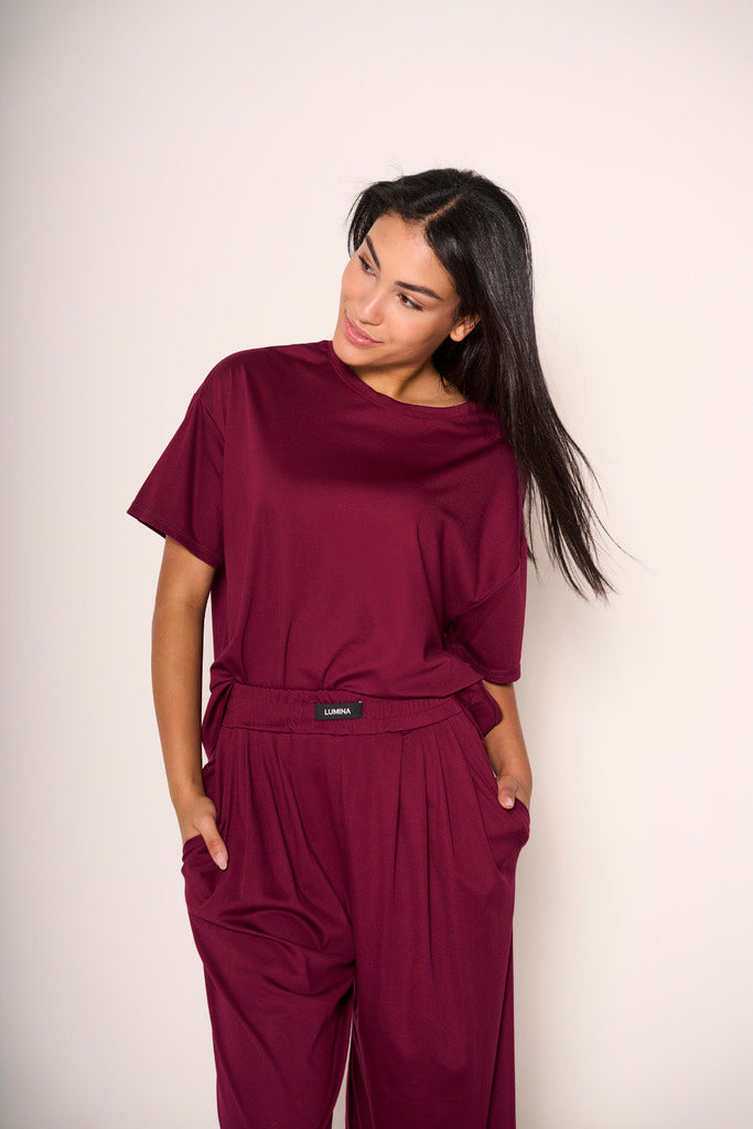T-shirt soft touch bordeaux