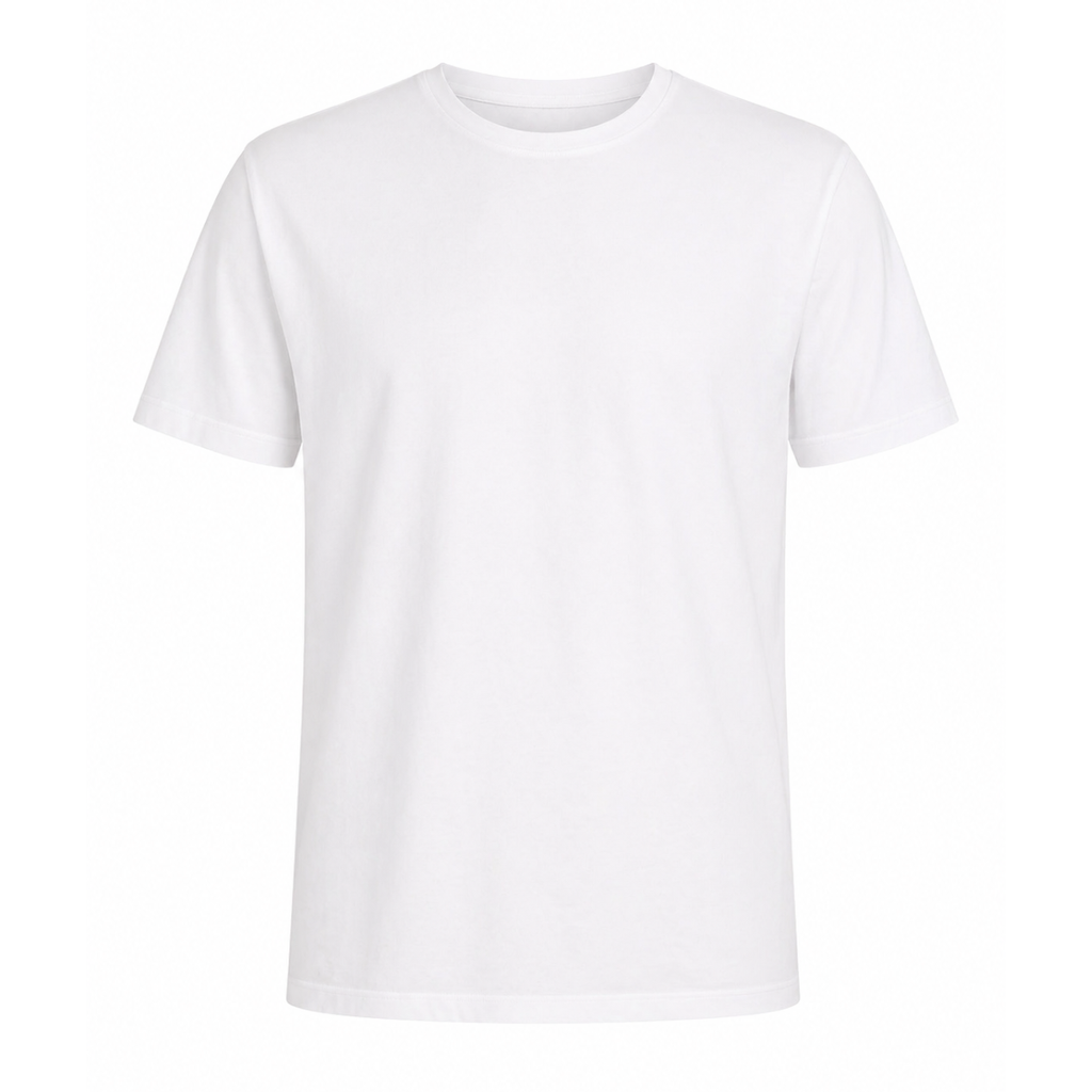 T-shirt classica uomo girocollo in cotone bianco