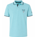 Polo con dettagli a contrasto e patch ricamate