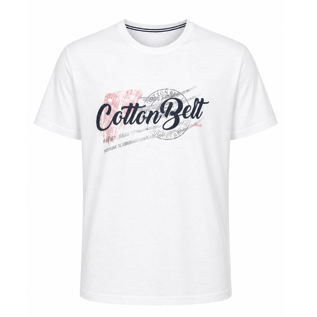 T-shirt con stampa gommata e patch