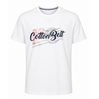 T-shirt con stampa gommata e patch