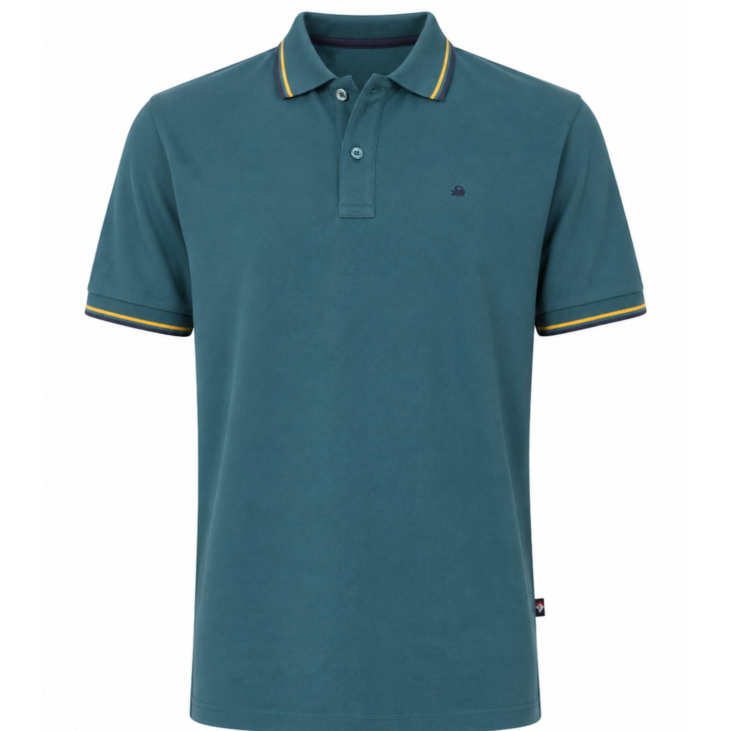 Polo uomo con doppio bordino a contrasto